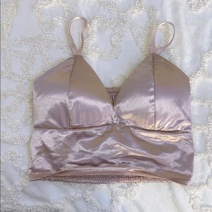 pink silk bralette top